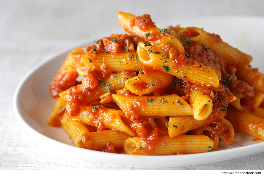 Arrabbiata Sauce with penne pasta