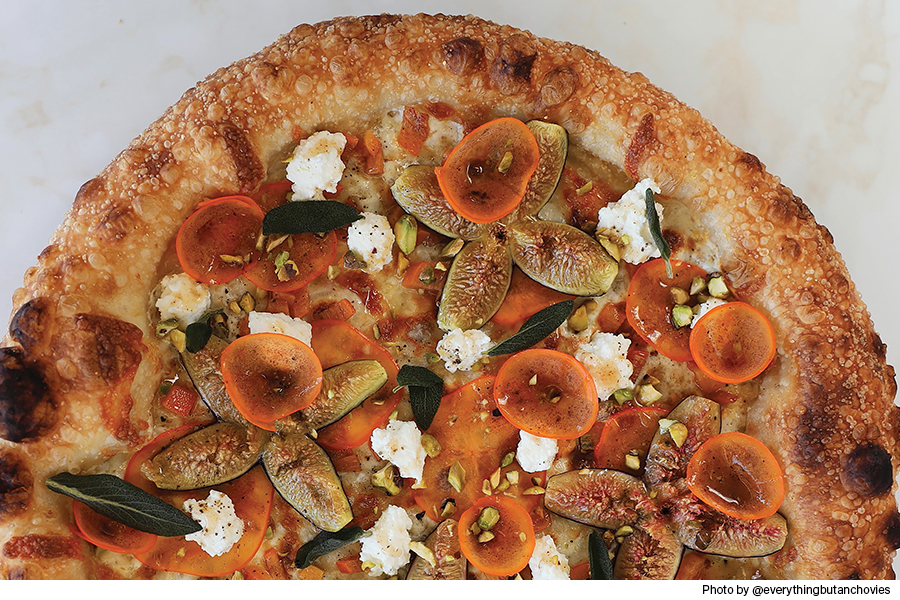 pizza recipe, persimmon, fig flowers, Chris Decker Founding Pizzaiolo & Partner, Truly Pizza, Dana Point, California