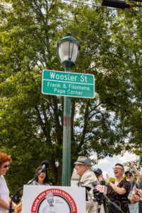 Frank Pepe Pizzeria Napoletana at 100 year celebration, Frank & Filomena Pepe's Corner, Wooster Street, New Haven, Connecticut