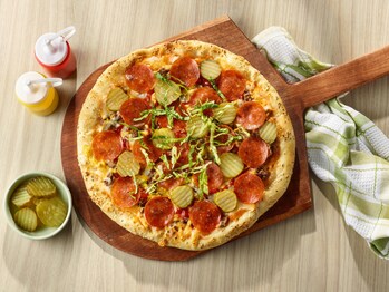 HORMEL® Pepperoni Dill Pickle Flavored offers a tangy, craveable twist to spice up snack time or add a punch of personality to pizza night. HORMEL® Pepperoni Dill Pickle Flavored offers a tangy, craveable twist to spice up snack time or add a punch of personality to pizza night.