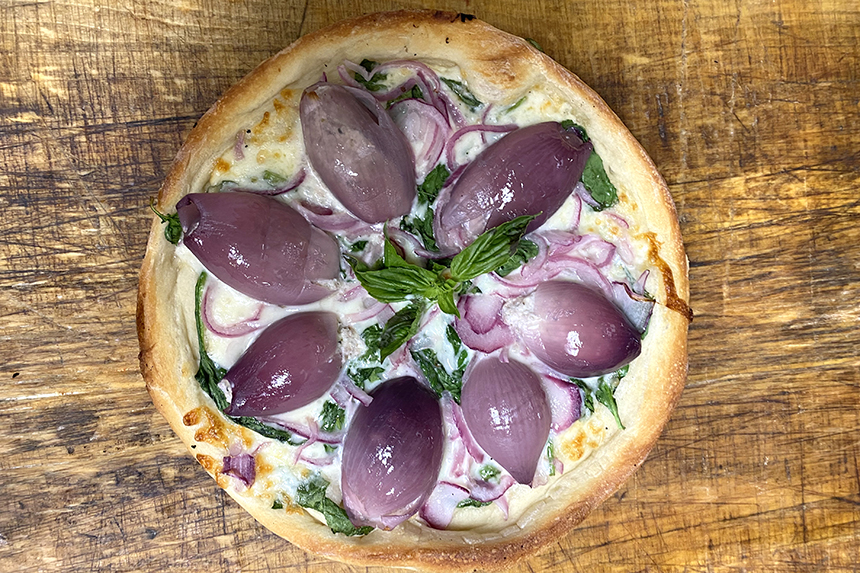 Onion and Sausage Petal Pizza