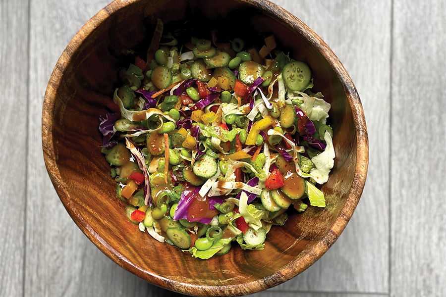 Plant-based Thai Salad with Spicy Peanut Dressing