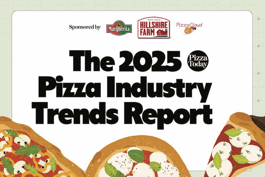 2025 Pizza Industry Trends Report by Pizza Today, this year's hottest pizza trends, pizza industry statistics, hot pizza toppings, pizza styles, labor trends, marketing trends.